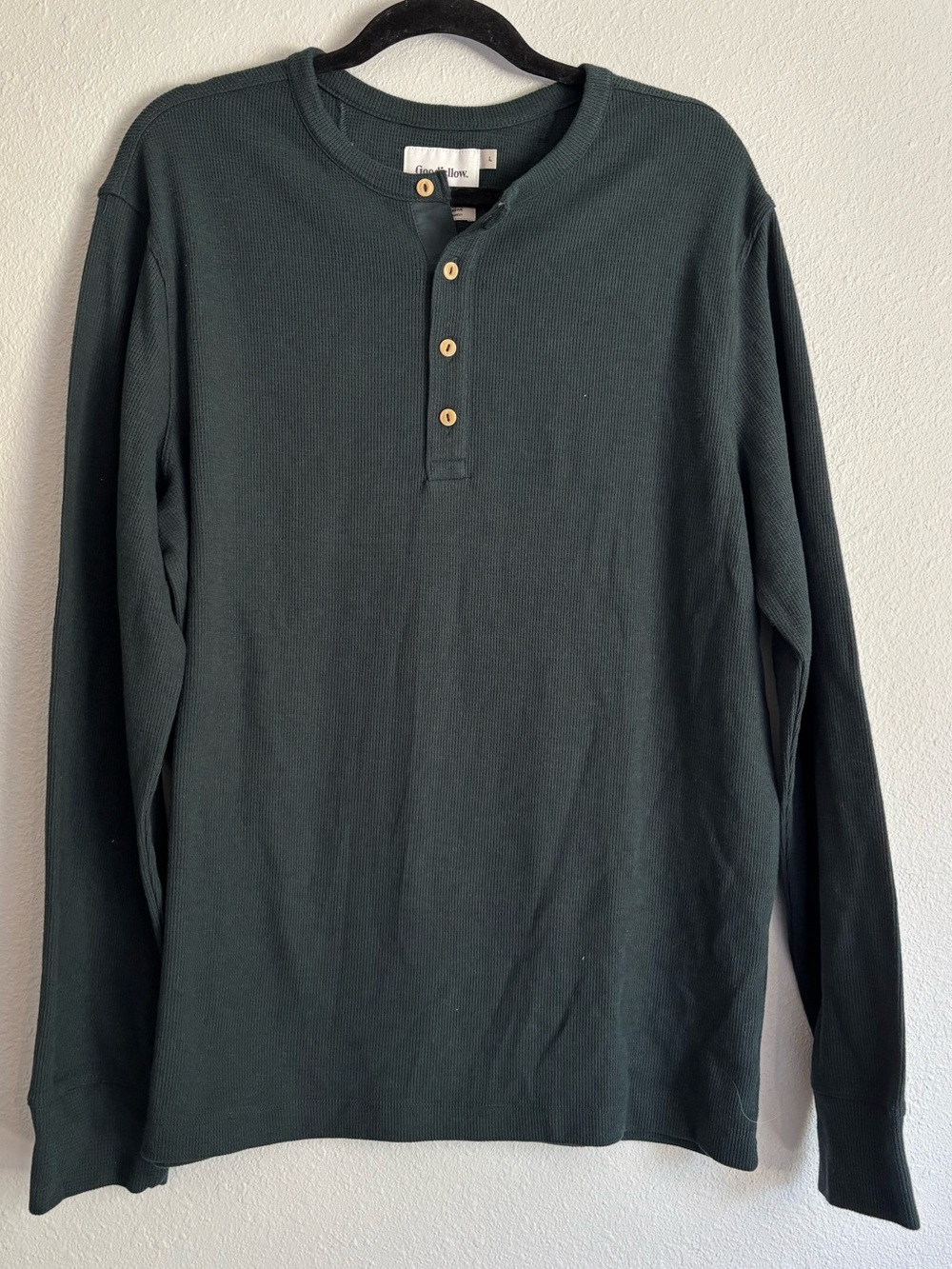 Goodfellow & Co Dark Green Long-Sleeve Henley